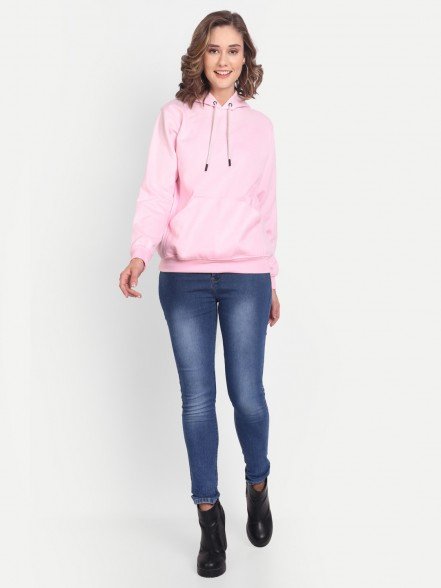 Elegant Pink Women Hoodie