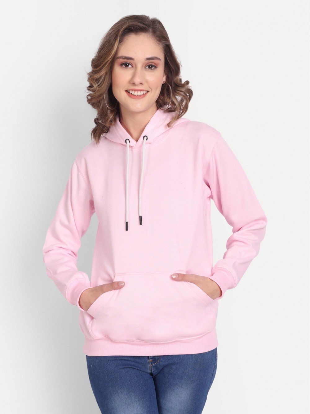 Elegant Pink Women Hoodie