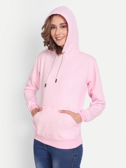 Elegant Pink Women Hoodie