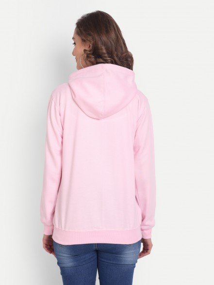 Elegant Pink Women Hoodie