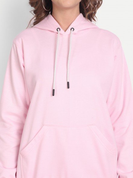 Elegant Pink Women Hoodie