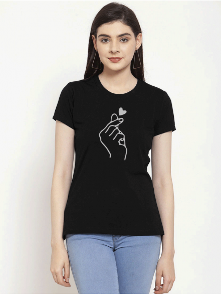 Korean Love Black T-shirt