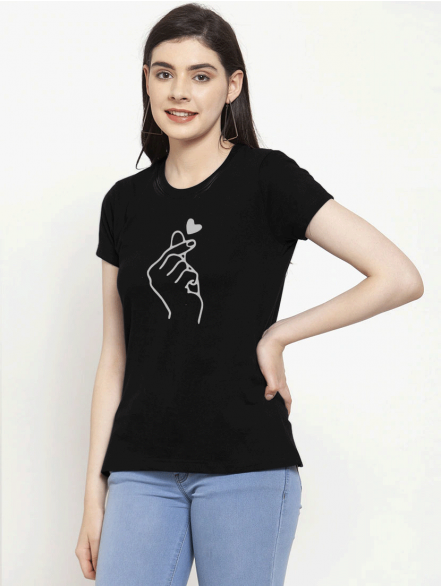 Korean Love Black T-shirt