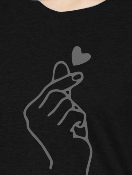 Korean Love Black T-shirt