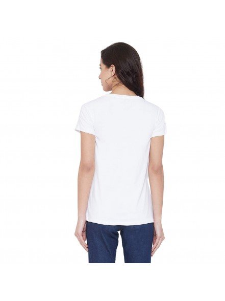 Sun Moon Printed White T-shirt